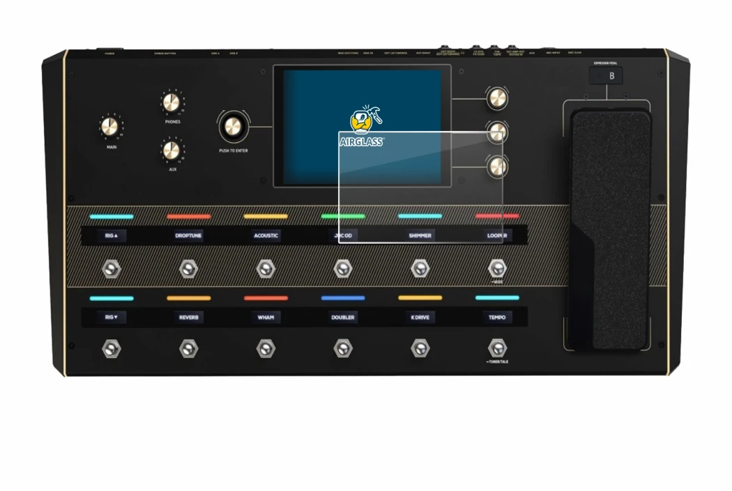 Image de l'appareil Headrush Prime avec une grande variété de protections d'écran.