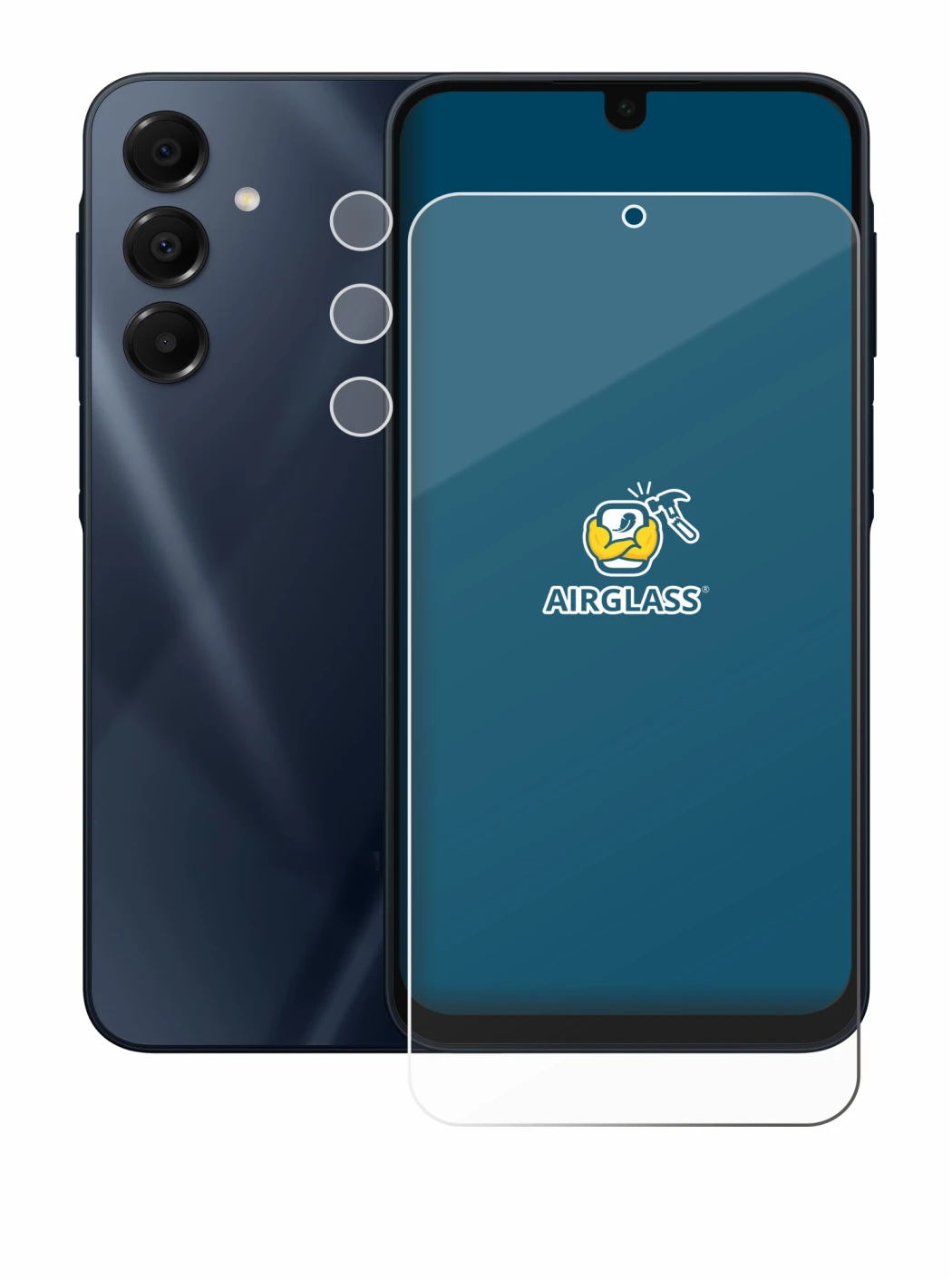 Image de l'appareil Samsung Galaxy A16 5G (Avant+Caméra) avec une grande variété de protections d'écran.