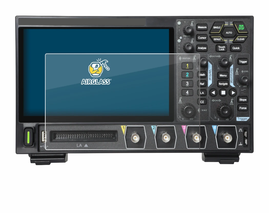 Image de l'appareil Rigol DHO914 avec une grande variété de protections d'écran.