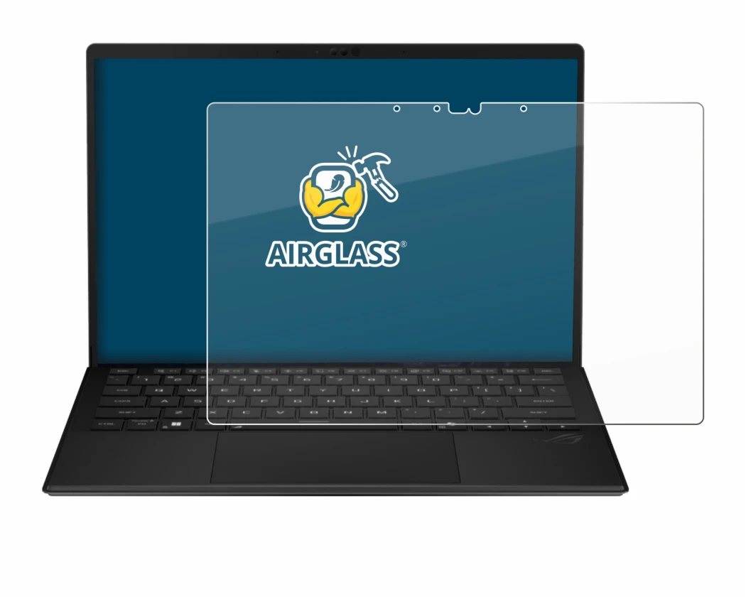 Image de l'appareil ASUS ROG Flow Z13 2025 avec une grande variété de protections d'écran.