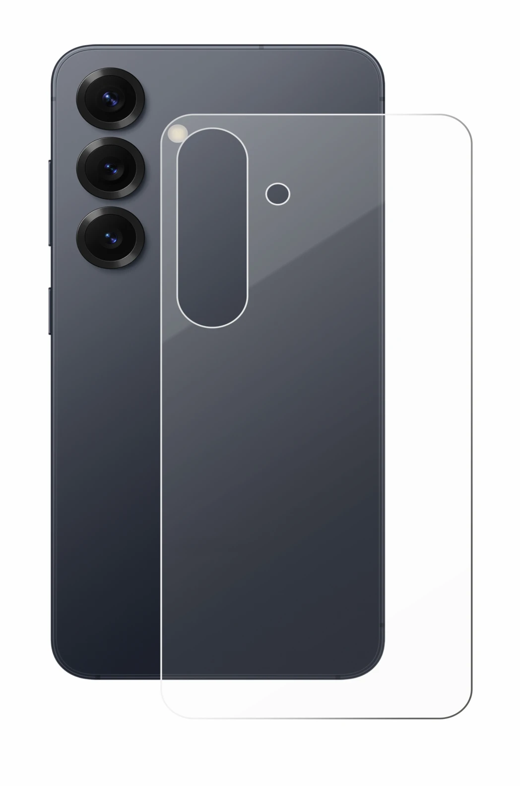 Image de l'appareil Samsung Galaxy S25 (Arrière) avec une grande variété de protections d'écran.