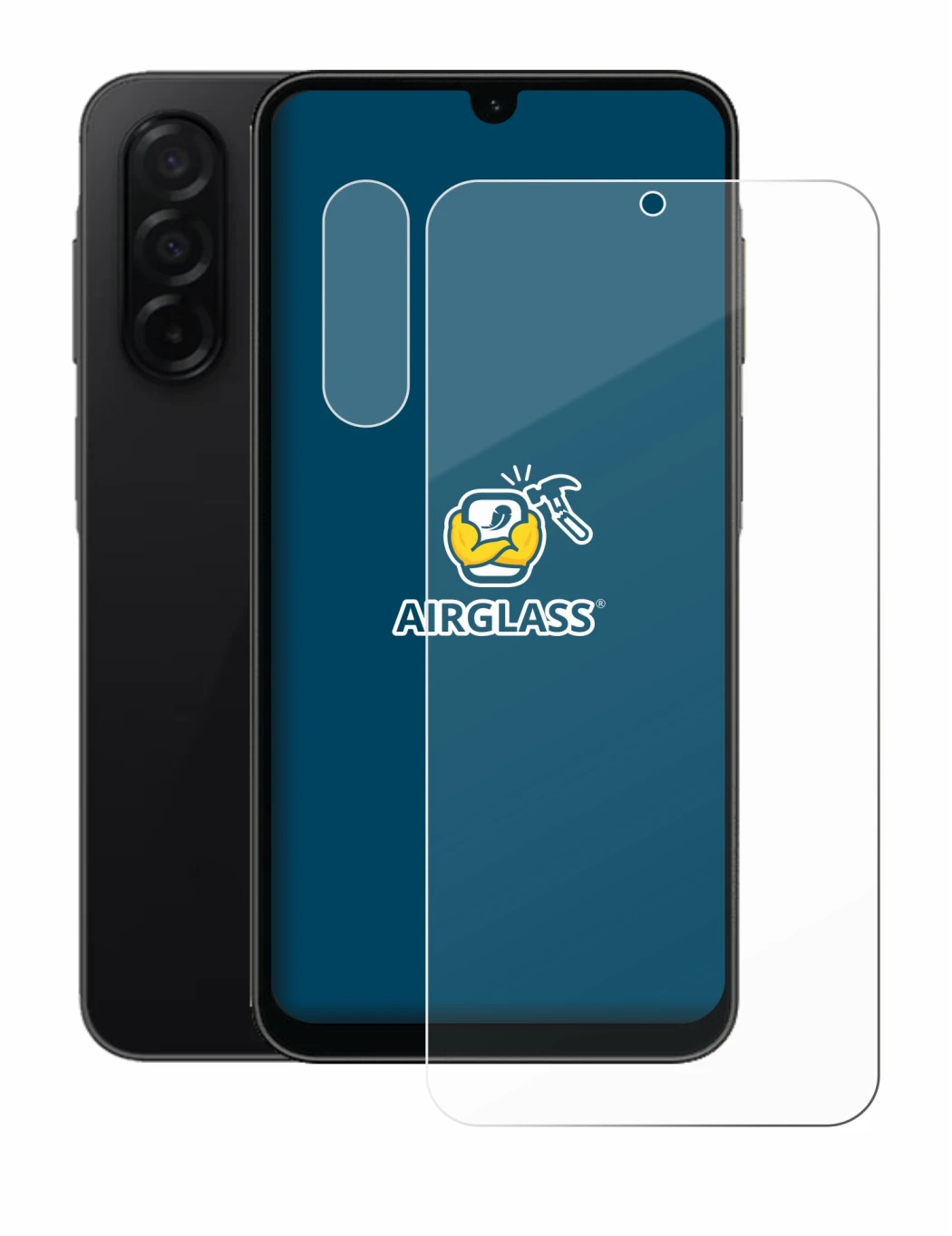 Image de l'appareil Samsung Galaxy A26 5G (Avant+Caméra) avec une grande variété de protections d'écran.