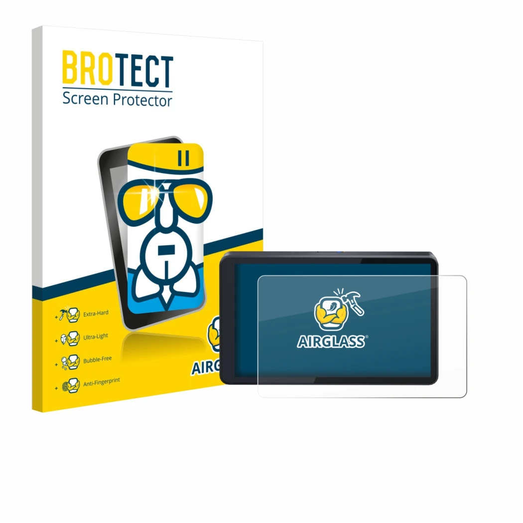 Face avant d’un emballage produit avec le logo de la marque BROTECT. À côté, l’appareil CARabc DB601 est représenté avec la pr