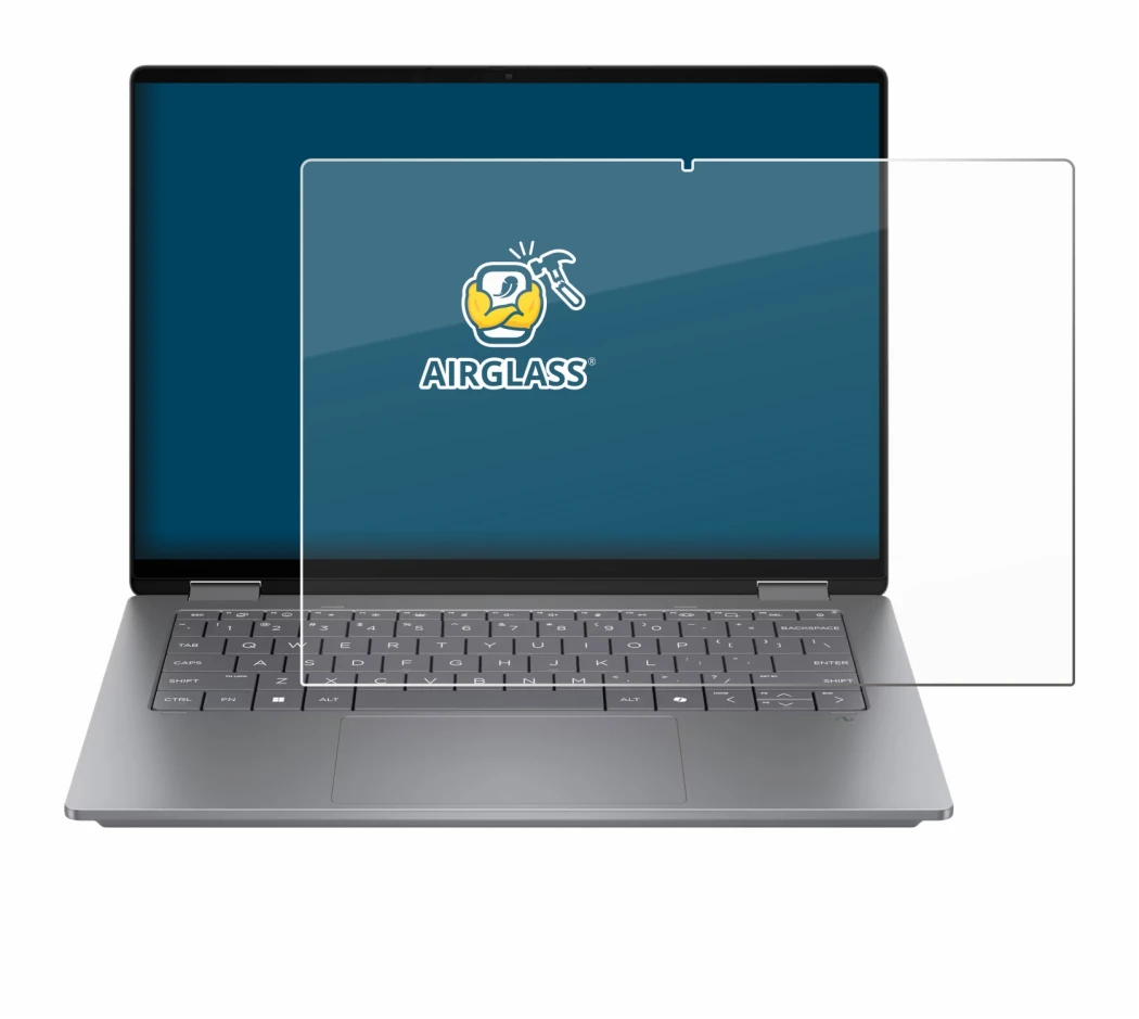 Image de l'appareil HP OmniBook X Flip 14 avec une grande variété de protections d'écran.