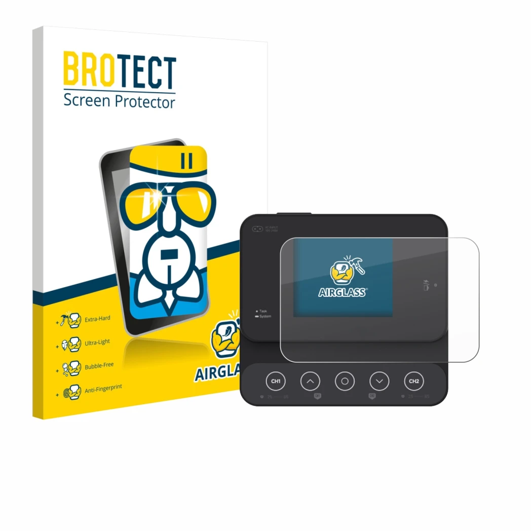 Face avant d’un emballage produit avec le logo de la marque BROTECT. À côté, l’appareil ISDT K2Zip est représenté avec la prot