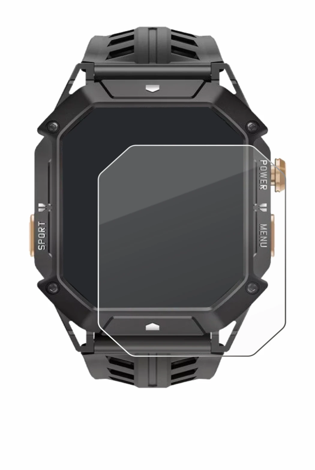 Image de l'appareil Oukitel BT80 avec une grande variété de protections d'écran.
