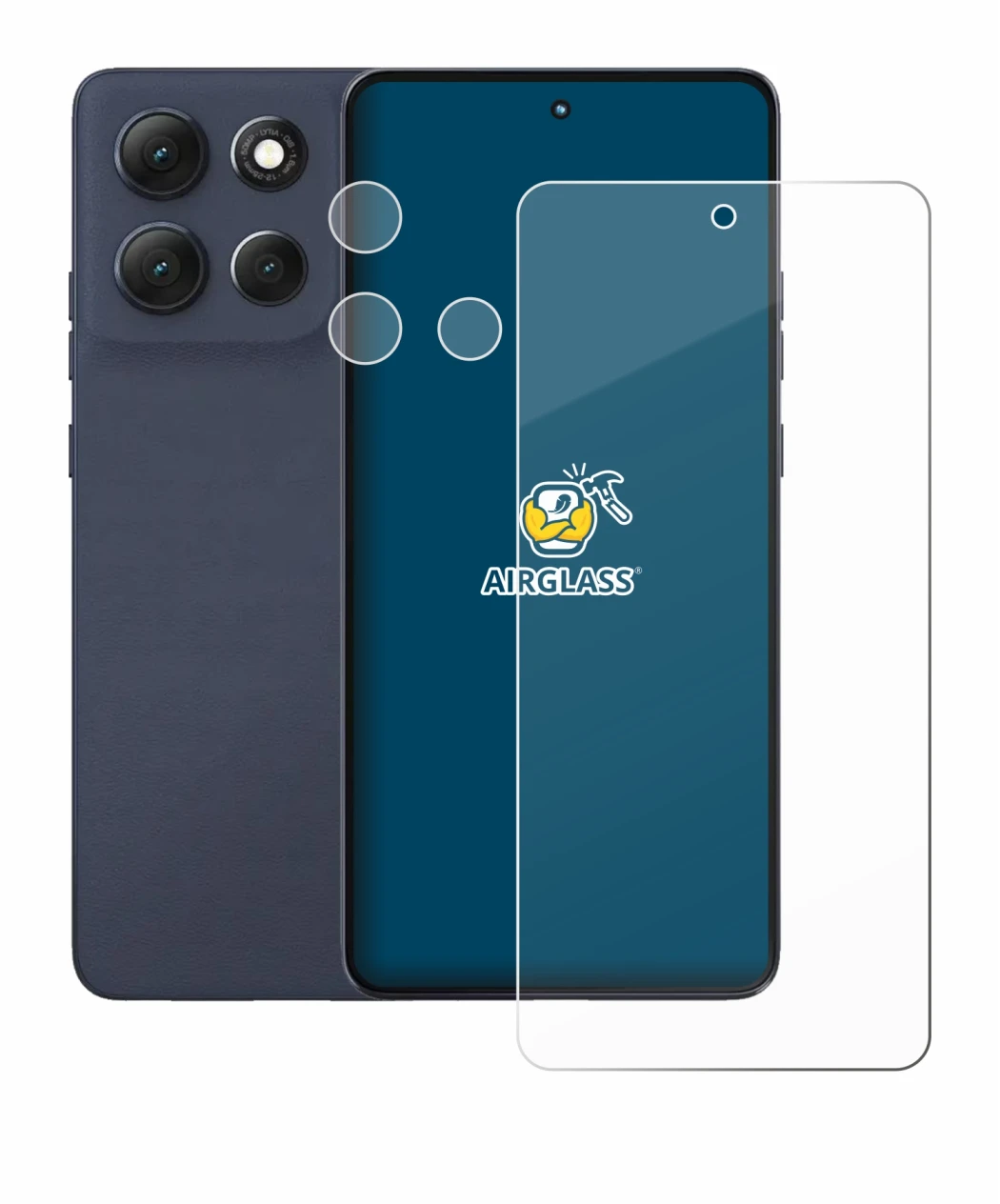 Image de l'appareil Motorola Moto G86 (Avant+Caméra) avec une grande variété de protections d'écran.