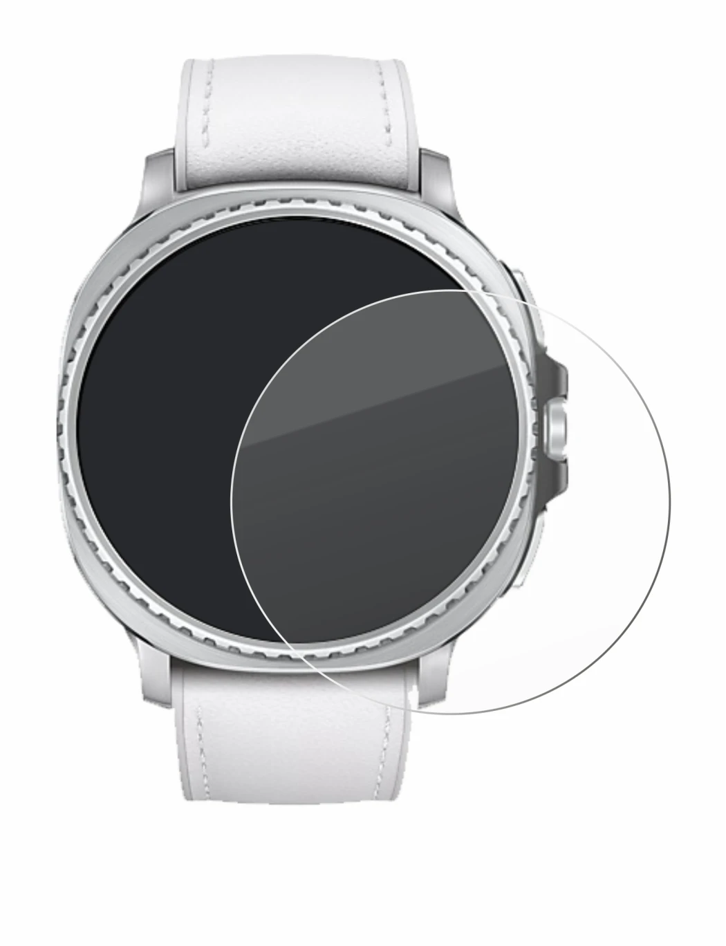 Image de l'appareil Samsung Galaxy Watch 8 Classic (46 mm) avec une grande variété de protections d'écran.