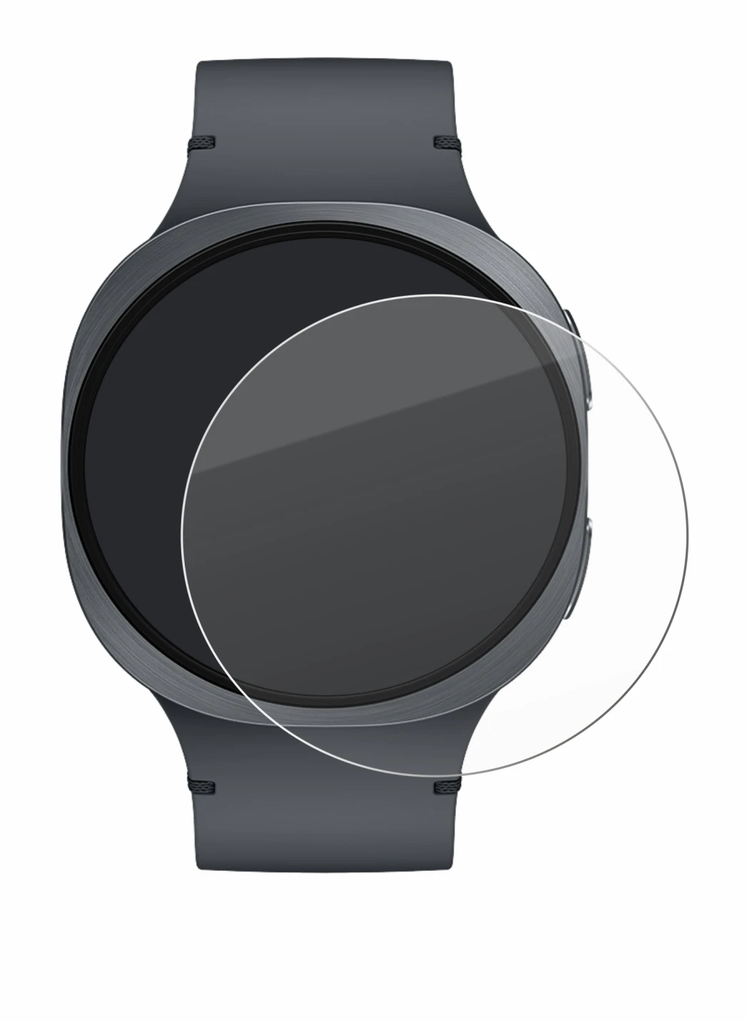 Image de l'appareil Samsung Galaxy Watch 8 (44 mm) avec une grande variété de protections d'écran.