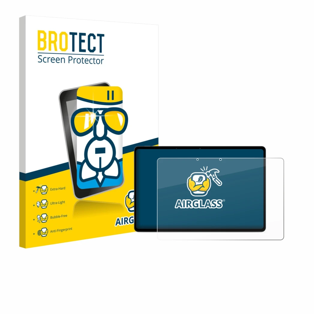 Face avant d’un emballage produit avec le logo de la marque BROTECT. À côté, l’appareil OnePlus Pad Lite est représenté avec l