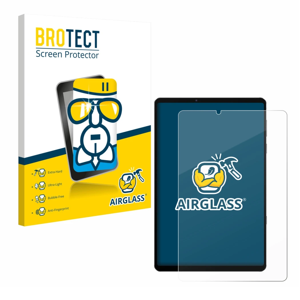 Face avant d’un emballage produit avec le logo de la marque BROTECT. À côté, l’appareil Lenovo Legion Y700 2022 est représenté