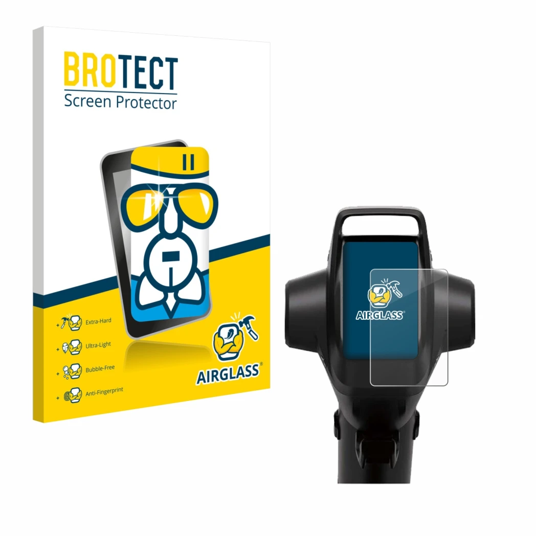 Face avant d’un emballage produit avec le logo de la marque BROTECT. À côté, l’appareil Segway GT3 Pro est représenté avec la 