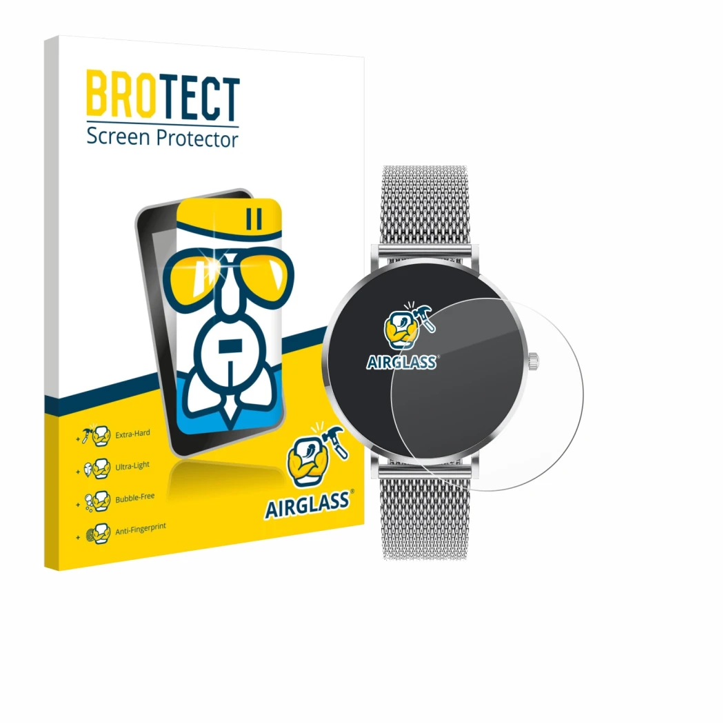 Face avant d’un emballage produit avec le logo de la marque BROTECT. À côté, l’appareil Pireware Amory 5 Mini est représenté a