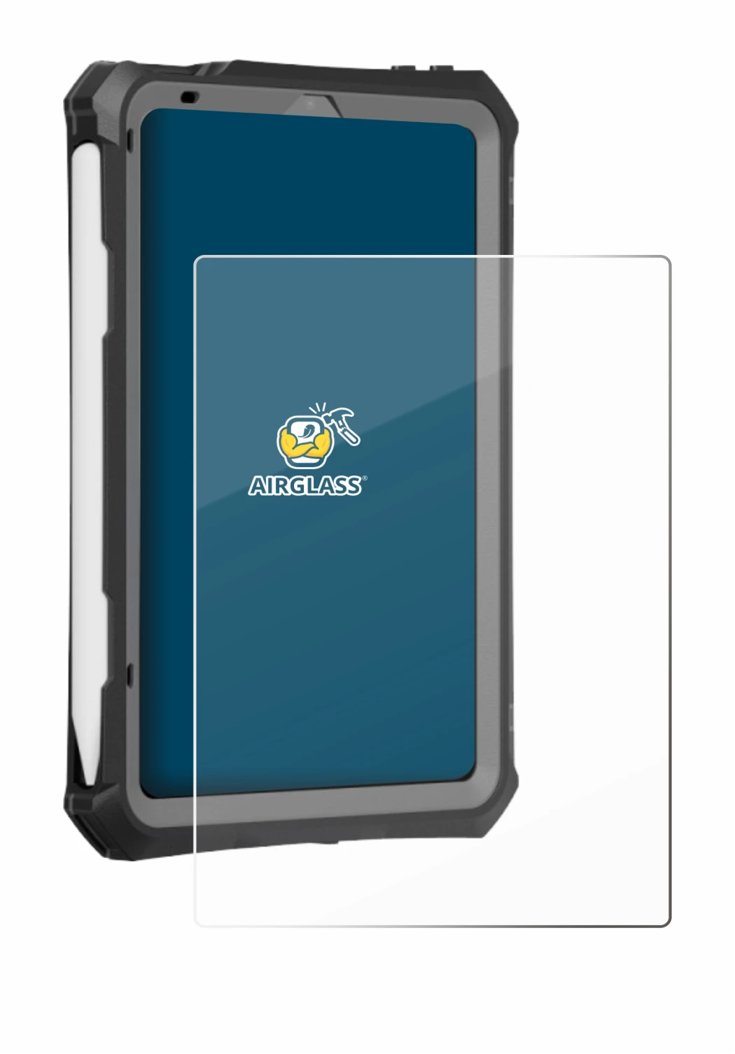 Image de l'appareil Apple iPad Mini 7 2024 (case-friendly) avec une grande variété de protections d'écran.