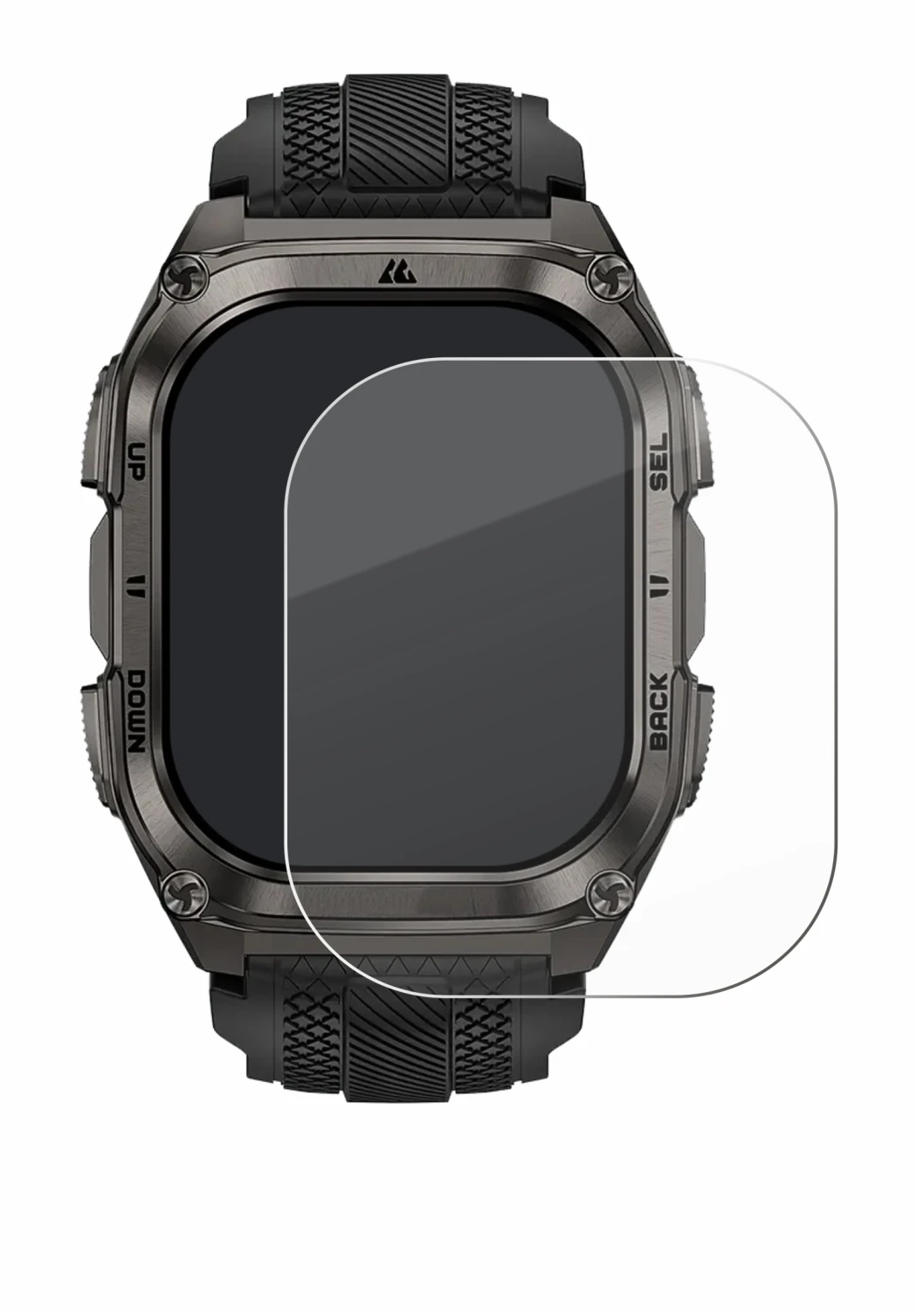 Image de l'appareil Kospet Tank M4 avec une grande variété de protections d'écran.