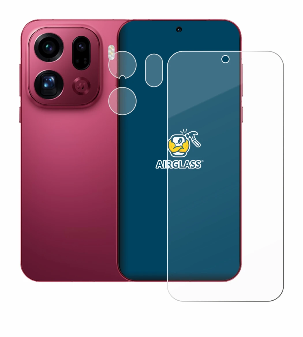 Image de l'appareil Oppo Find X9 Pro (Avant+Caméra) avec une grande variété de protections d'écran.