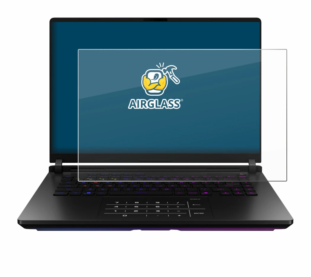 Image de l'appareil ASUS ROG Strix SCAR 18 2025 avec une grande variété de protections d'écran.