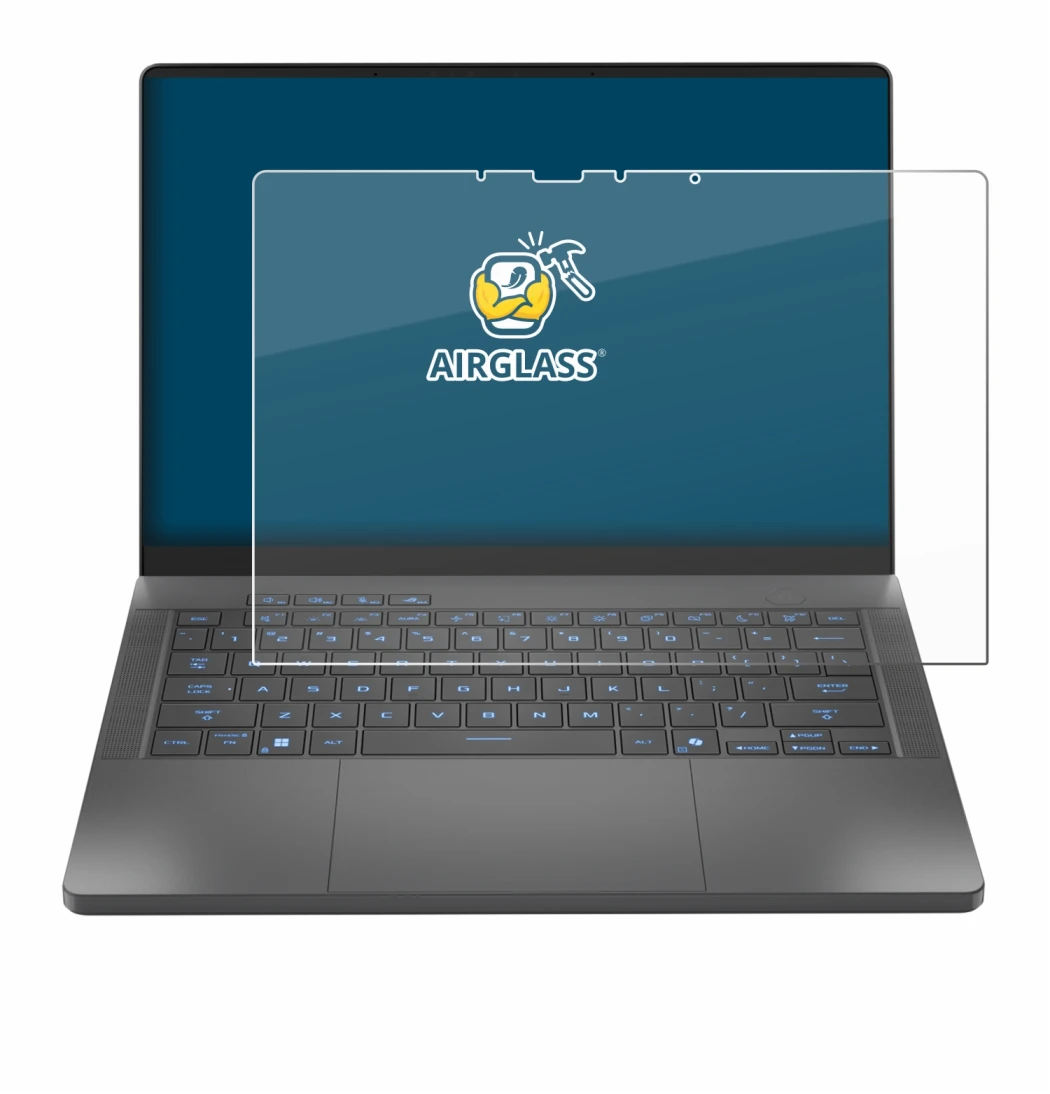 Image de l'appareil ASUS ROG Zephyrus G14 2025 GA403 avec une grande variété de protections d'écran.