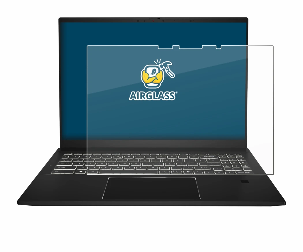 Image de l'appareil MSI Summit A16 AI+ avec une grande variété de protections d'écran.