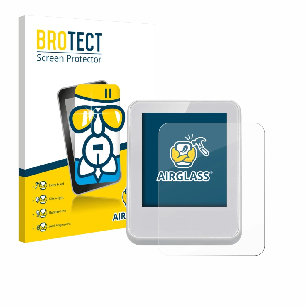 Face avant d’un emballage produit avec le logo de la marque BROTECT. À côté, l’appareil Bresser ClimaTemp Thermomètre d'ambian