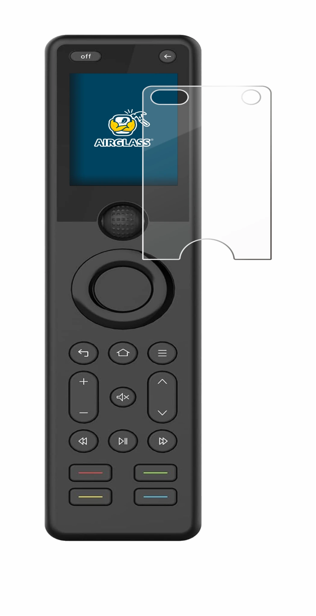 Image de l'appareil Sofabaton X1S avec une grande variété de protections d'écran.