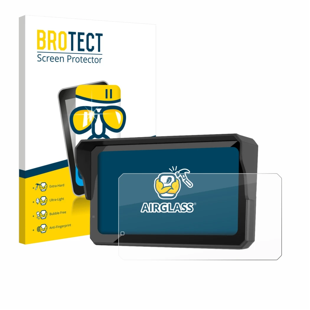 Face avant d’un emballage produit avec le logo de la marque BROTECT. À côté, l’appareil Carpuride W602S Pro est représenté ave