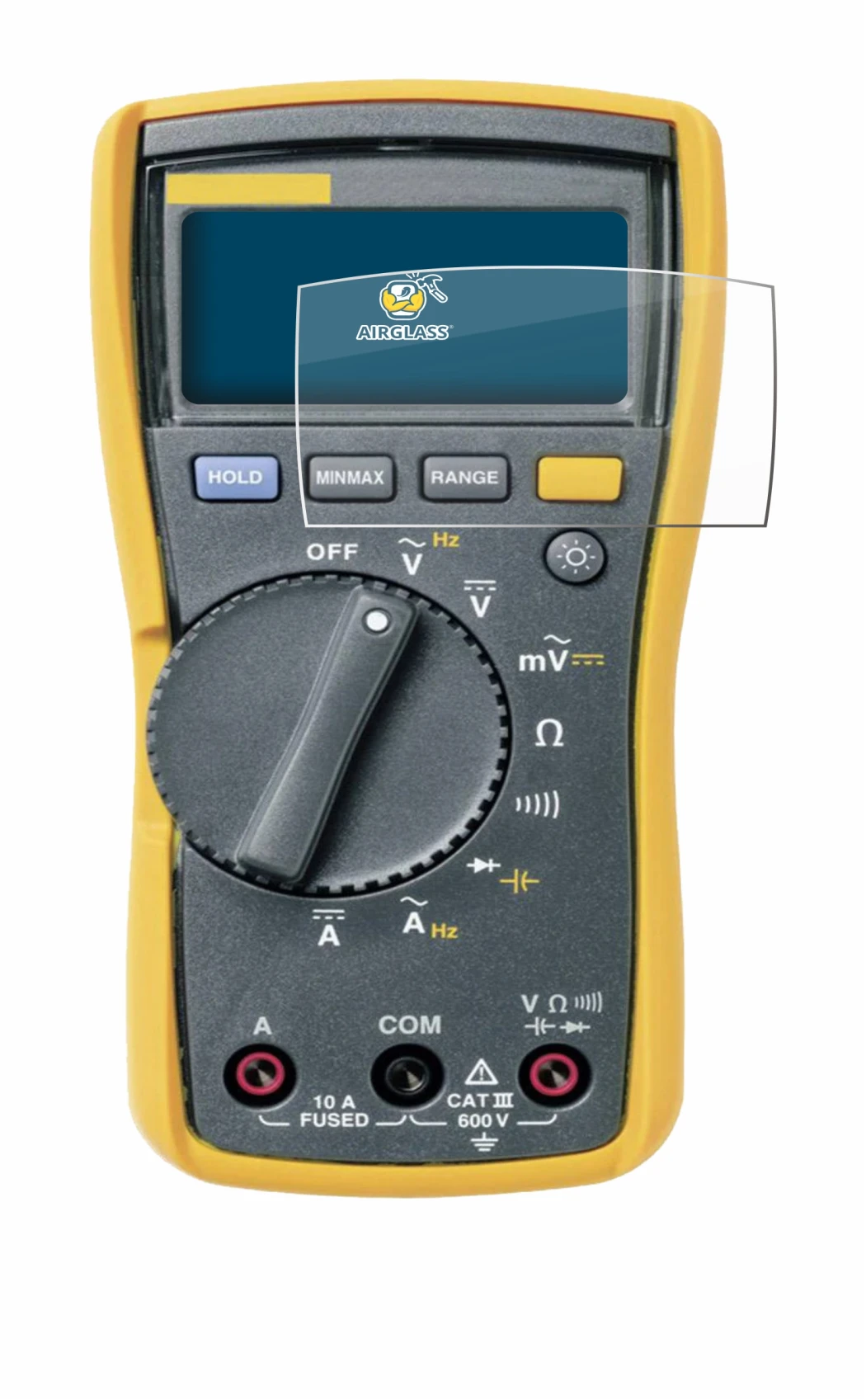 Image de l'appareil Fluke MultiMeter 113 avec une grande variété de protections d'écran.