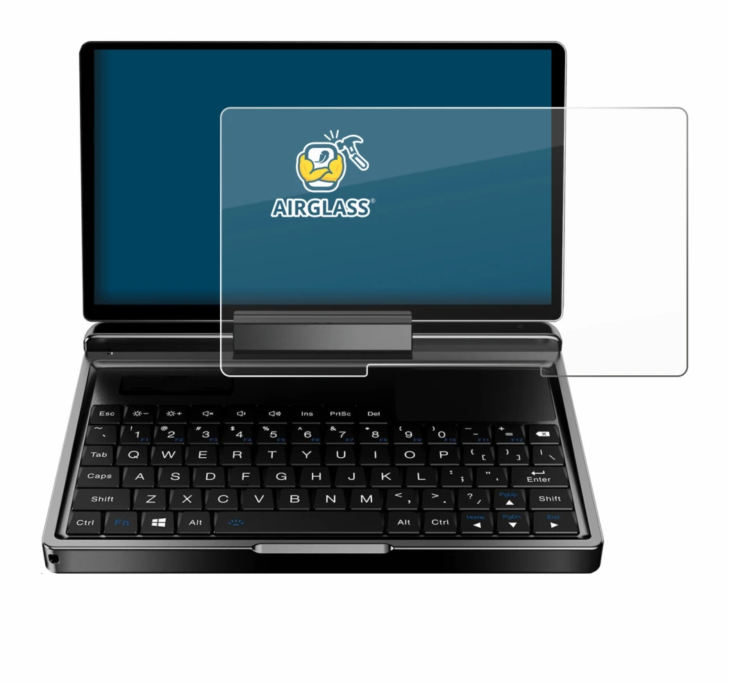 Image de l'appareil GPD MicroPC 2 avec une grande variété de protections d'écran.