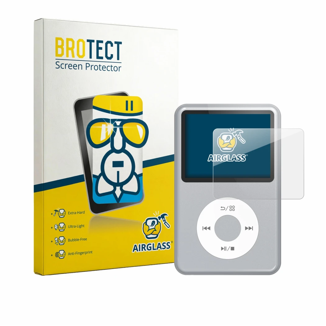 Face avant d’un emballage produit avec le logo de la marque BROTECT. À côté, l’appareil innioasis Y1 est représenté avec la pr