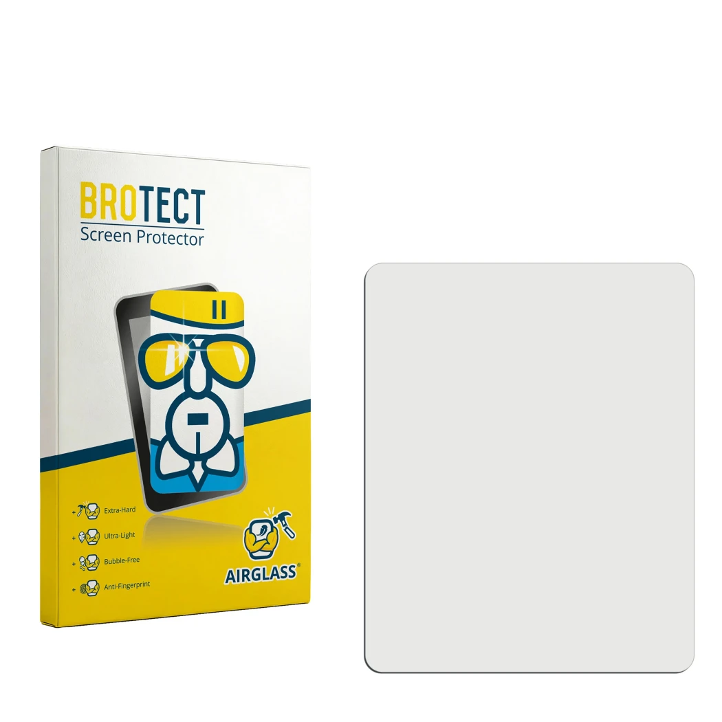 Face avant d’un emballage produit avec le logo de la marque BROTECT. À côté se trouve la protection d’écran correspondante.