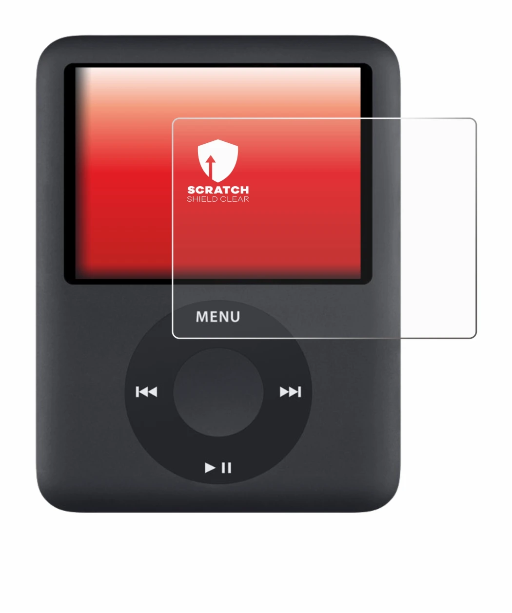 Image de l'appareil Apple iPod nano (3ème Gen.) avec une grande variété de protections d'écran.
