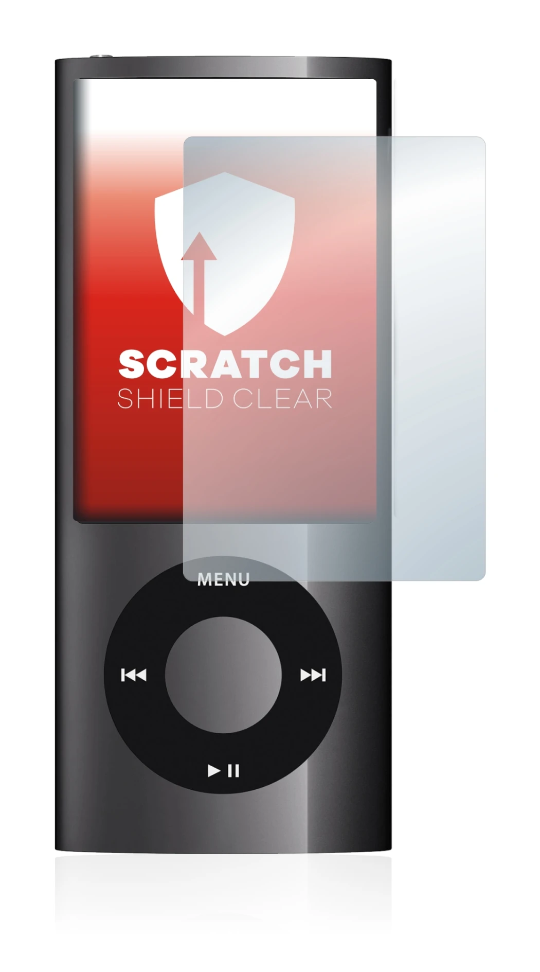 Image de l'appareil Apple iPod nano 2009 (5ème Gen.) avec une grande variété de protections d'écran.