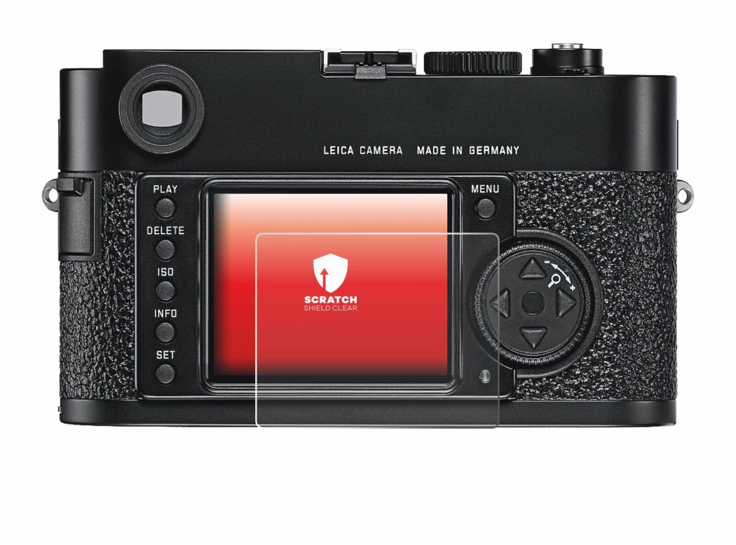 Image de l'appareil Leica M9 avec une grande variété de protections d'écran.