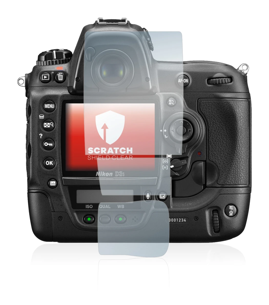Image de l'appareil Nikon D3S avec une grande variété de protections d'écran.
