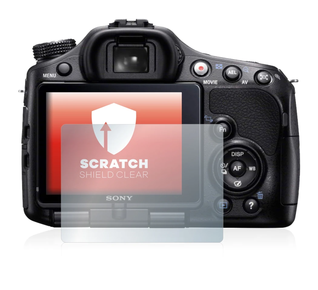 Image de l'appareil Sony Alpha 65V (SLT-A65V) avec une grande variété de protections d'écran.
