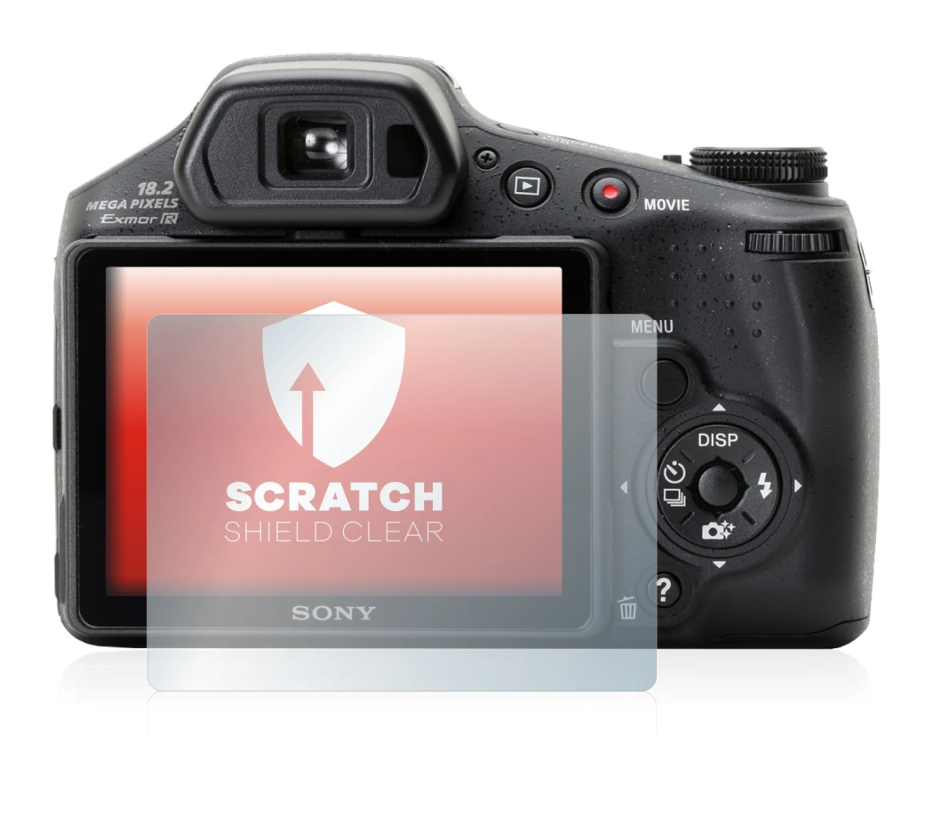 Image de l'appareil Sony Cyber-Shot DSC-HX200V avec une grande variété de protections d'écran.