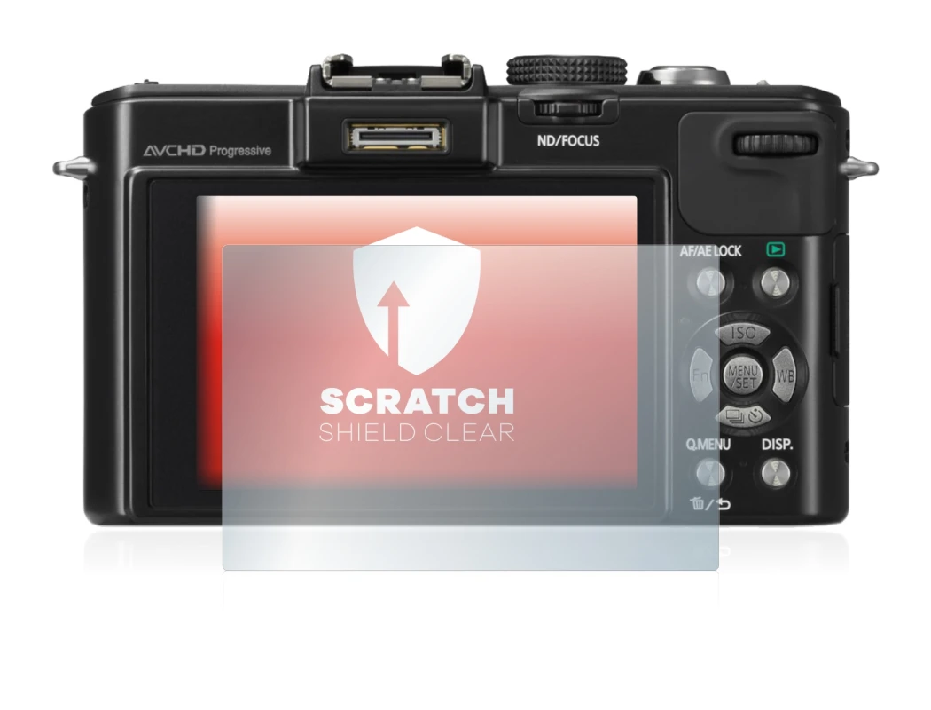 Image de l'appareil Panasonic Lumix DMC-LX7 avec une grande variété de protections d'écran.