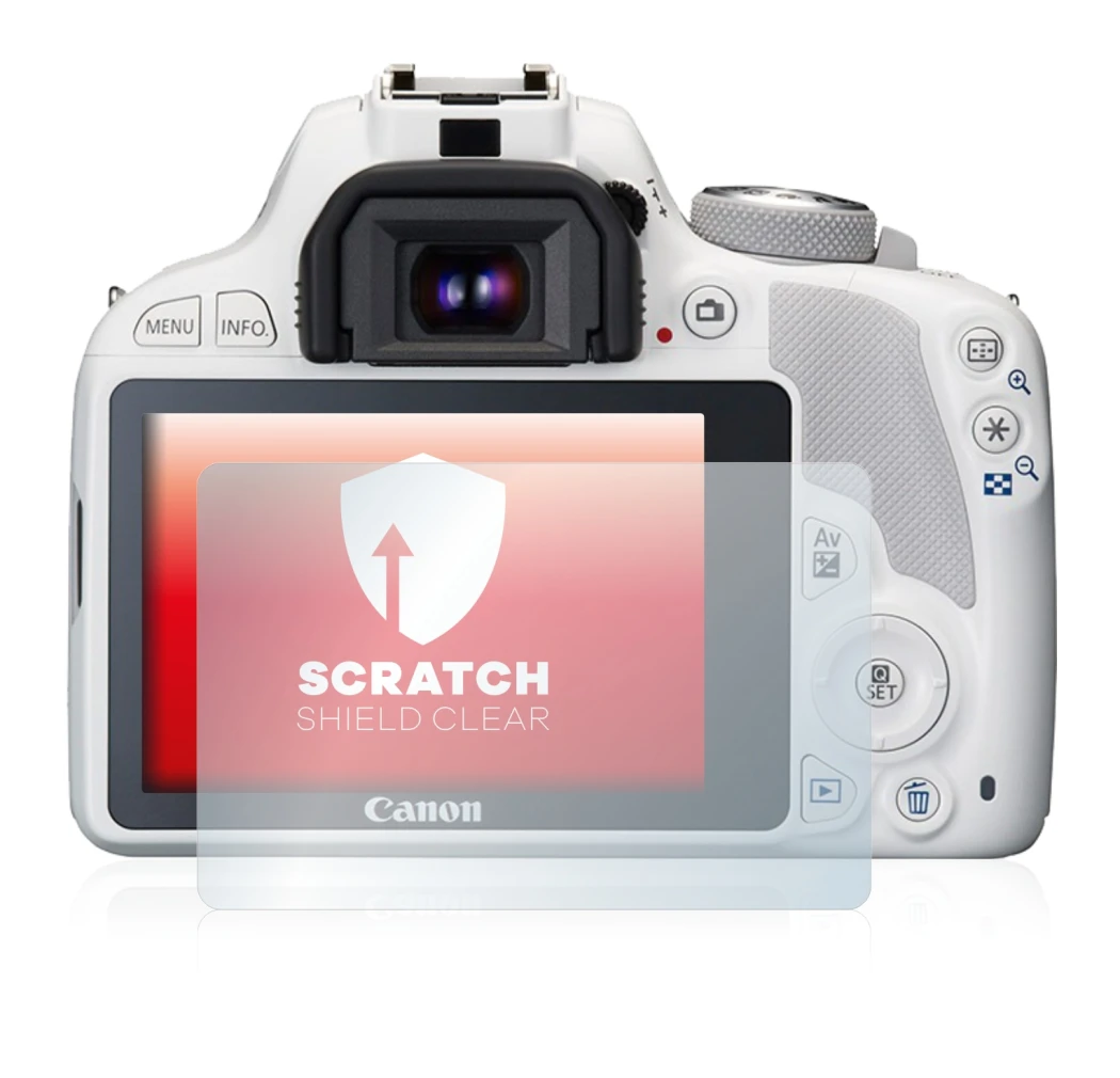 Image de l'appareil Canon EOS 100D avec une grande variété de protections d'écran.