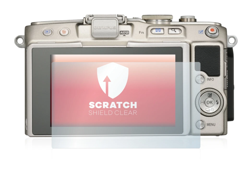 Image de l'appareil Olympus PEN E-PL6 avec une grande variété de protections d'écran.