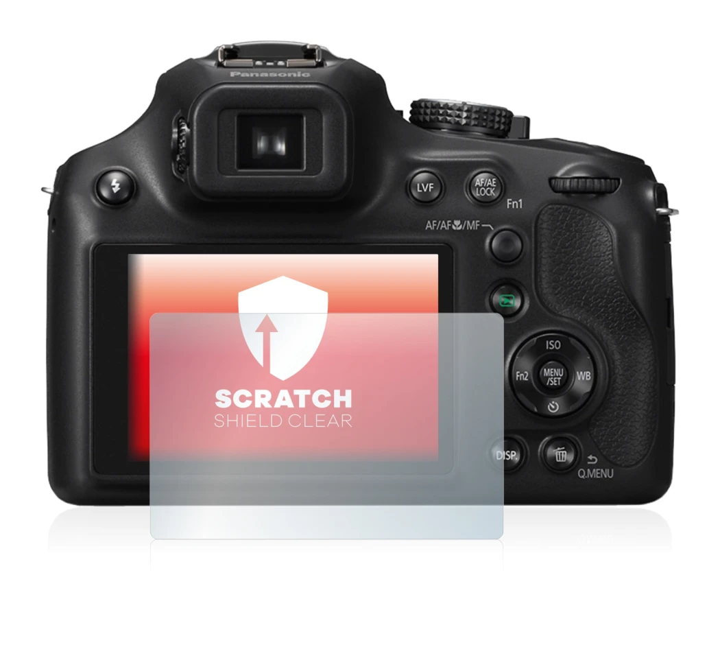 Image de l'appareil Panasonic Lumix DMC-FZ72 avec une grande variété de protections d'écran.