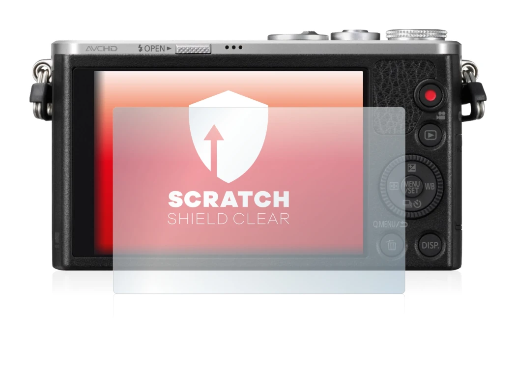 Image de l'appareil Panasonic Lumix DMC-GM1 avec une grande variété de protections d'écran.