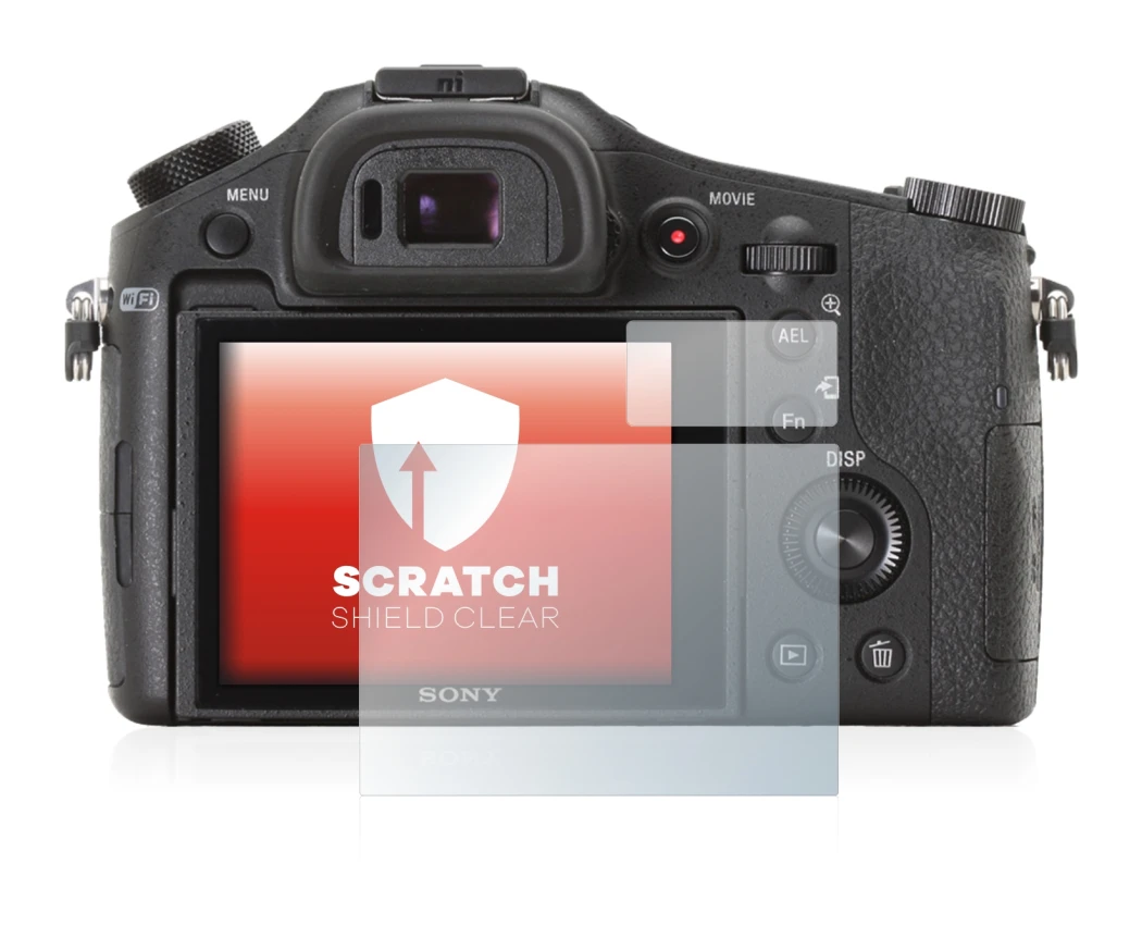 Image de l'appareil Sony Cyber-Shot DSC-RX10 avec une grande variété de protections d'écran.
