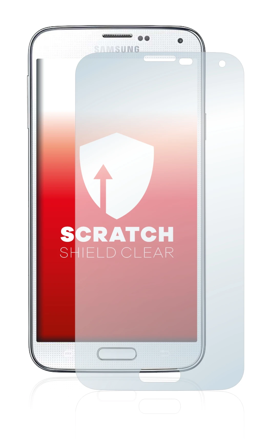 Image de l'appareil Samsung Galaxy S5 avec une grande variété de protections d'écran.