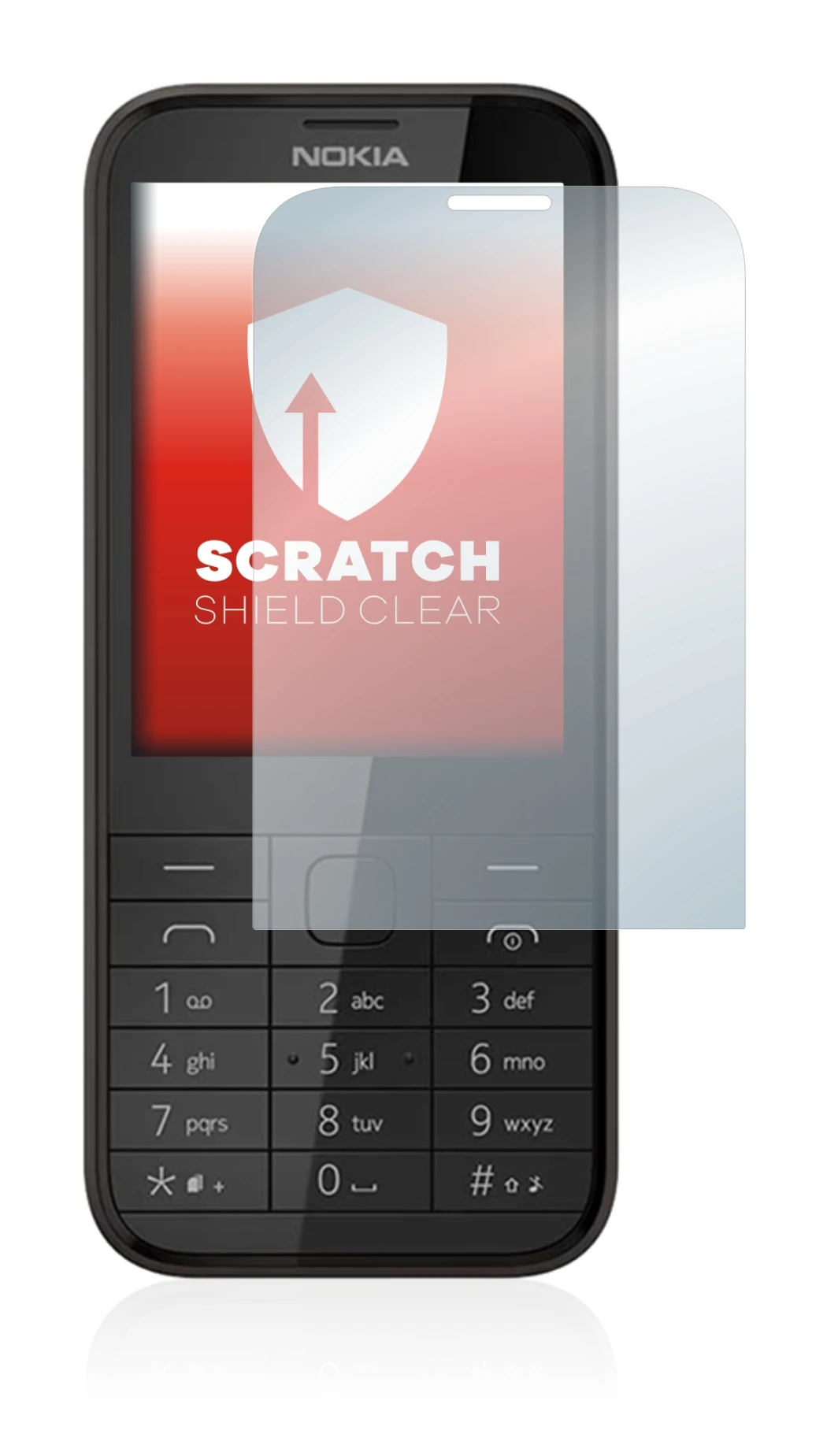 Image de l'appareil Nokia 225 avec une grande variété de protections d'écran.