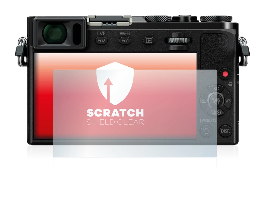 Image de l'appareil Panasonic Lumix DMC-GM5 avec une grande variété de protections d'écran.