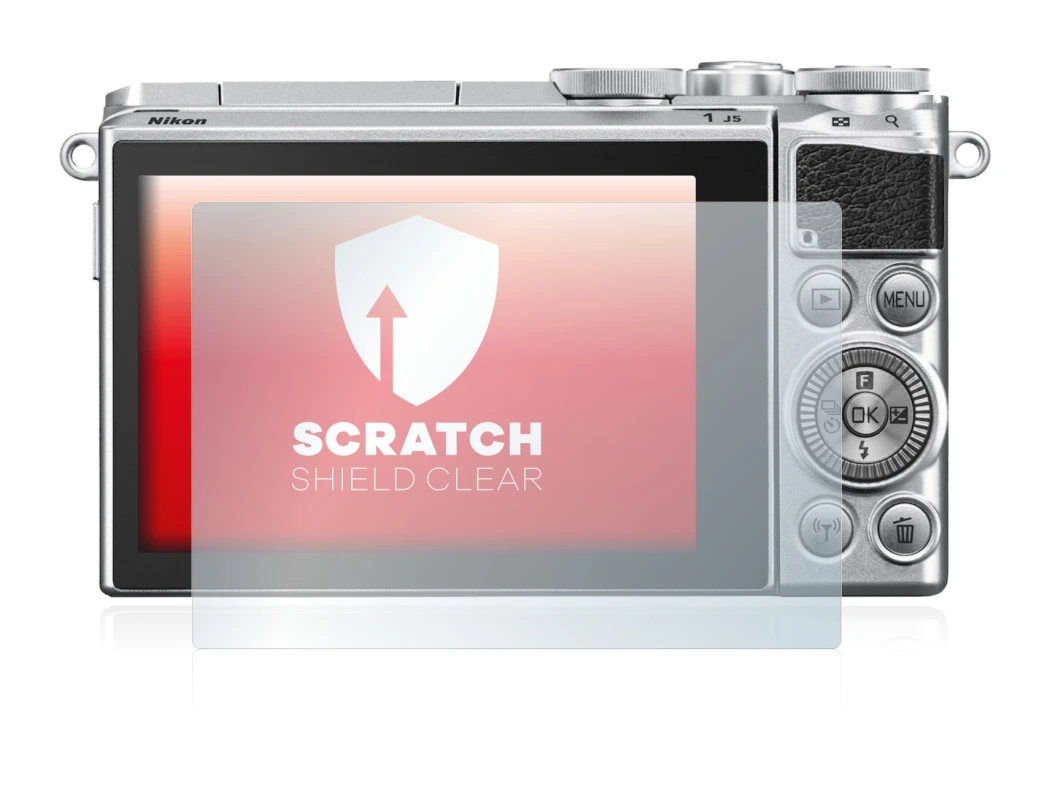 Image de l'appareil Nikon 1 J5 avec une grande variété de protections d'écran.