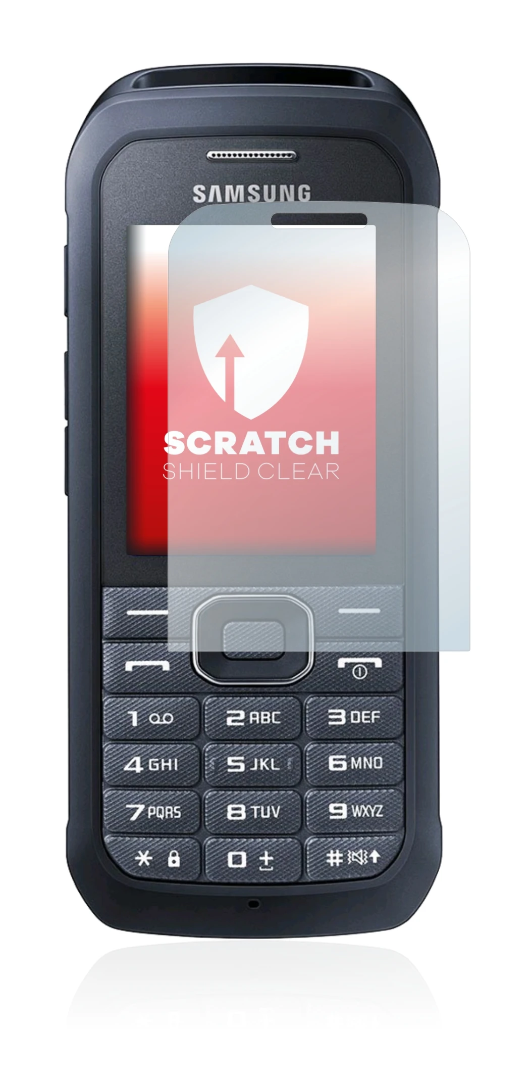 Image de l'appareil Samsung Xcover 550 avec une grande variété de protections d'écran.