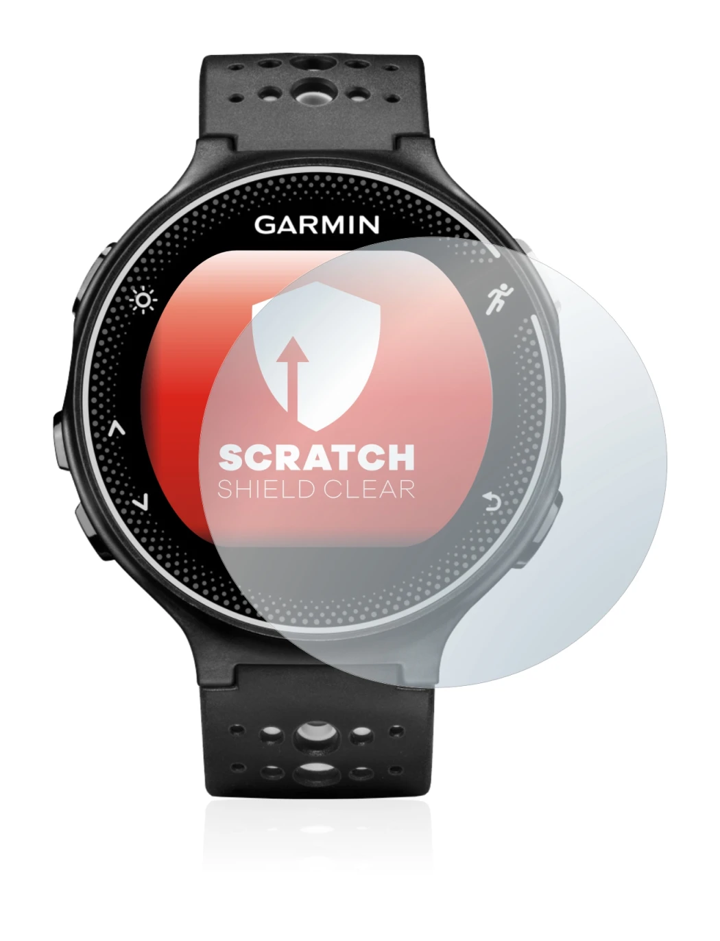 Image de l'appareil Garmin Forerunner 230 avec une grande variété de protections d'écran.