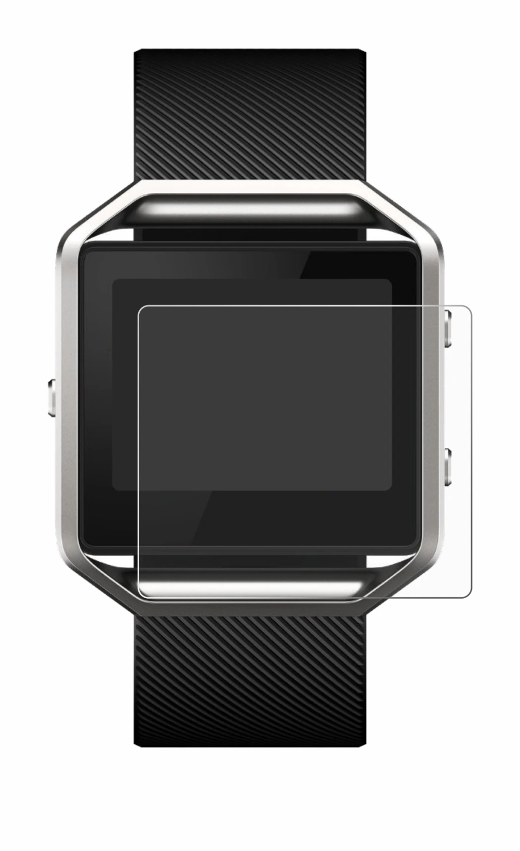 Image de l'appareil Fitbit Blaze avec une grande variété de protections d'écran.