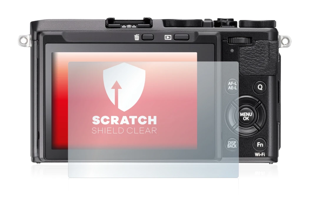 Image de l'appareil Fujifilm FinePix X70 avec une grande variété de protections d'écran.